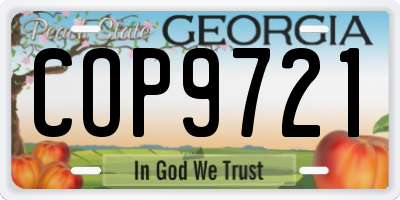 GA license plate COP9721
