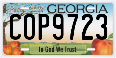 GA license plate COP9723