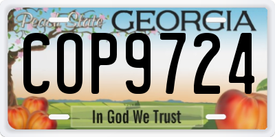 GA license plate COP9724