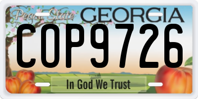 GA license plate COP9726