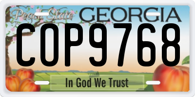 GA license plate COP9768