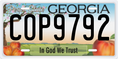 GA license plate COP9792