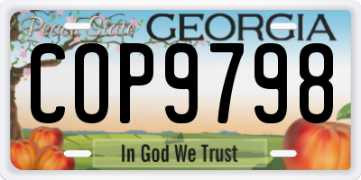 GA license plate COP9798
