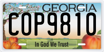 GA license plate COP9810
