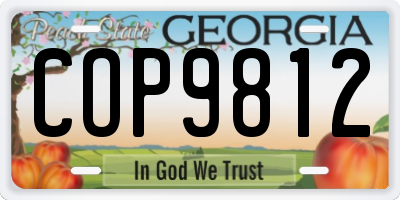 GA license plate COP9812