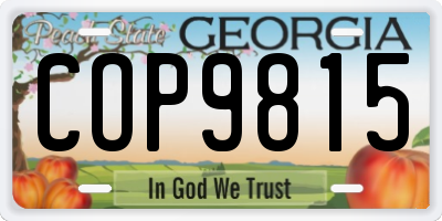 GA license plate COP9815