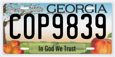 GA license plate COP9839