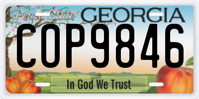 GA license plate COP9846