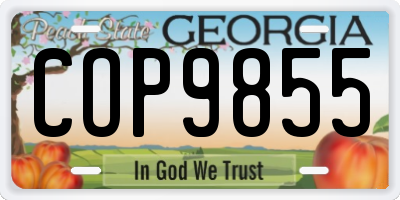 GA license plate COP9855