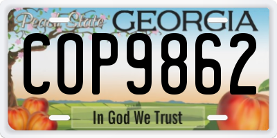 GA license plate COP9862