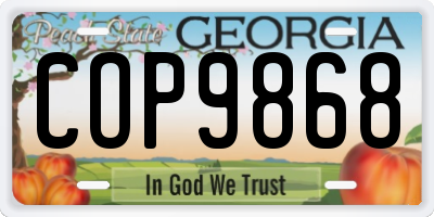 GA license plate COP9868