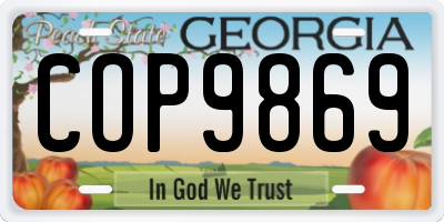 GA license plate COP9869