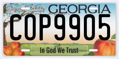 GA license plate COP9905