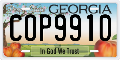 GA license plate COP9910