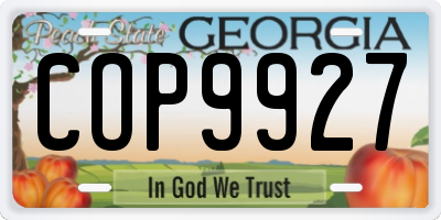 GA license plate COP9927