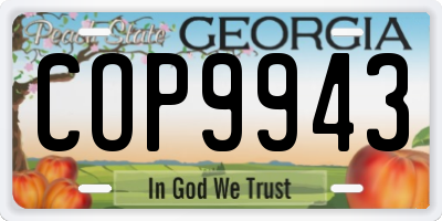 GA license plate COP9943