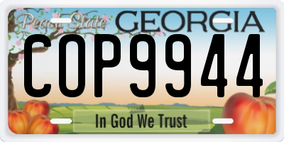 GA license plate COP9944