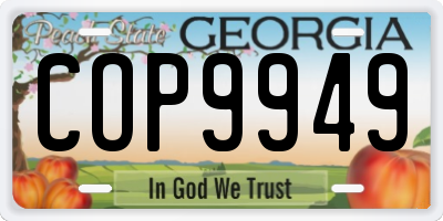 GA license plate COP9949