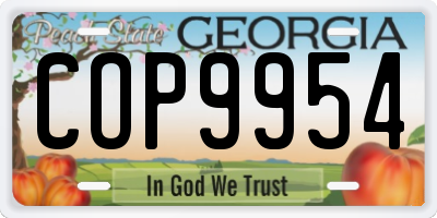 GA license plate COP9954