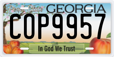 GA license plate COP9957