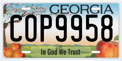 GA license plate COP9958