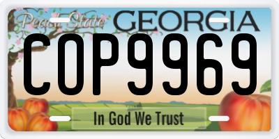 GA license plate COP9969
