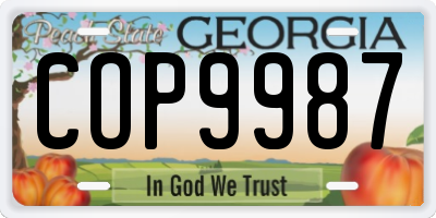GA license plate COP9987