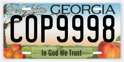 GA license plate COP9998