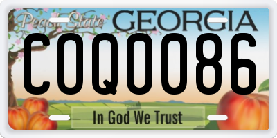 GA license plate COQ0086