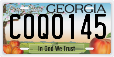 GA license plate COQ0145