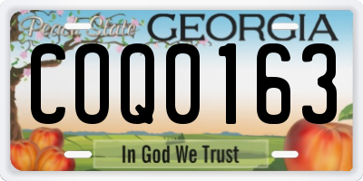 GA license plate COQ0163