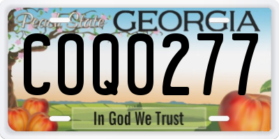 GA license plate COQ0277