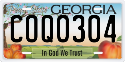 GA license plate COQ0304