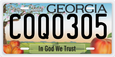 GA license plate COQ0305