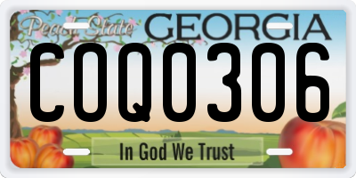 GA license plate COQ0306