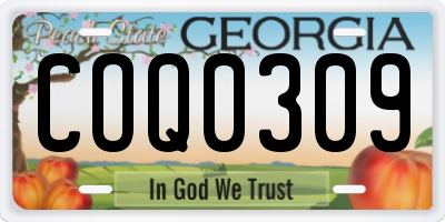 GA license plate COQ0309