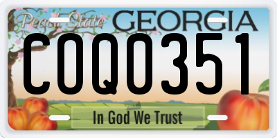 GA license plate COQ0351