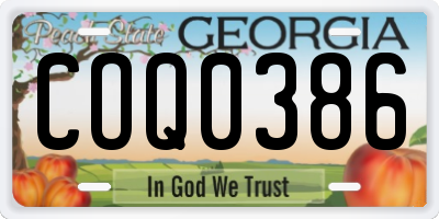 GA license plate COQ0386