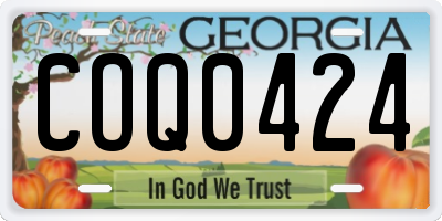 GA license plate COQ0424