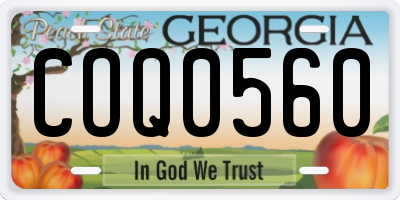 GA license plate COQ0560