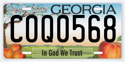 GA license plate COQ0568