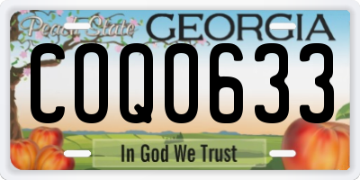 GA license plate COQ0633