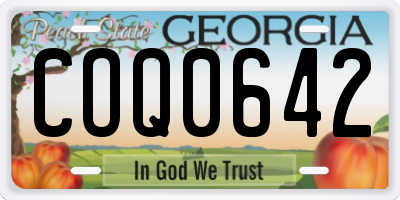 GA license plate COQ0642