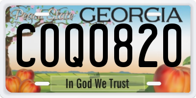 GA license plate COQ0820