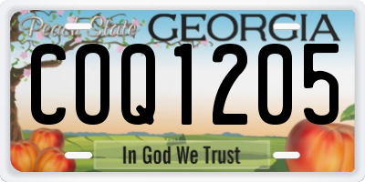 GA license plate COQ1205