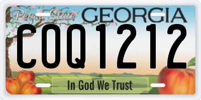 GA license plate COQ1212