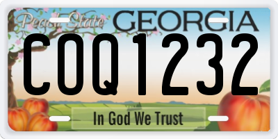 GA license plate COQ1232