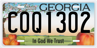 GA license plate COQ1302