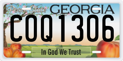 GA license plate COQ1306