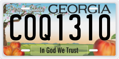 GA license plate COQ1310